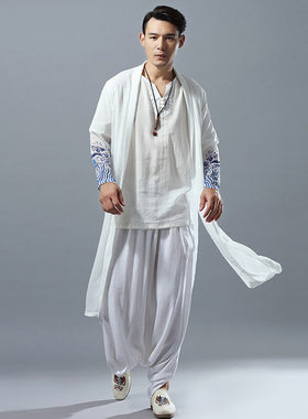 夏季薄款中国风青花瓷汉服披风