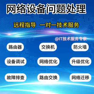 路由器/交换机/防火墙调试 远程技术支持网络设备配置故障处理