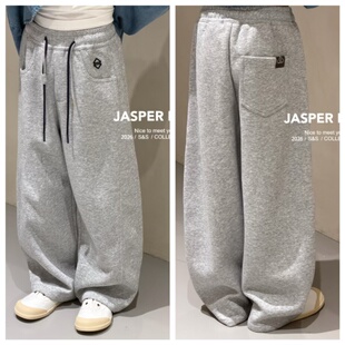 Jasper韩国波拉童装2026春款儿童韩版休闲裤男女中大童卫裤长裤潮