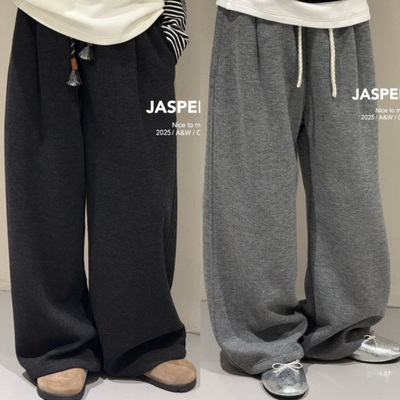 Jasper韩国波拉童装2025秋冬女童韩版糯米裤中大童直筒休闲裤亲子