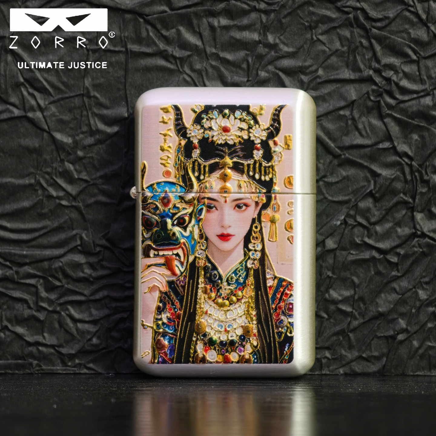 zorro佐罗新品790纯铜镀银煤油打火机正品扎基拉姆3D立体浮雕超薄