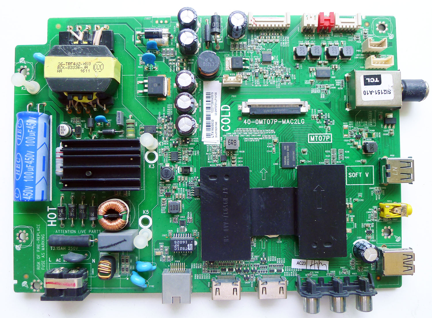 TCL电视机主板40-0MT07P-MAC2LG