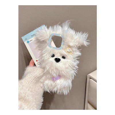 抖音同款oppoA3pro/A5/A2m毛绒k12s/A58x卷毛小狗手机壳OPPOFindx8/7/5/6秋冬款OPPO Reno14/13/12/11/10可爱