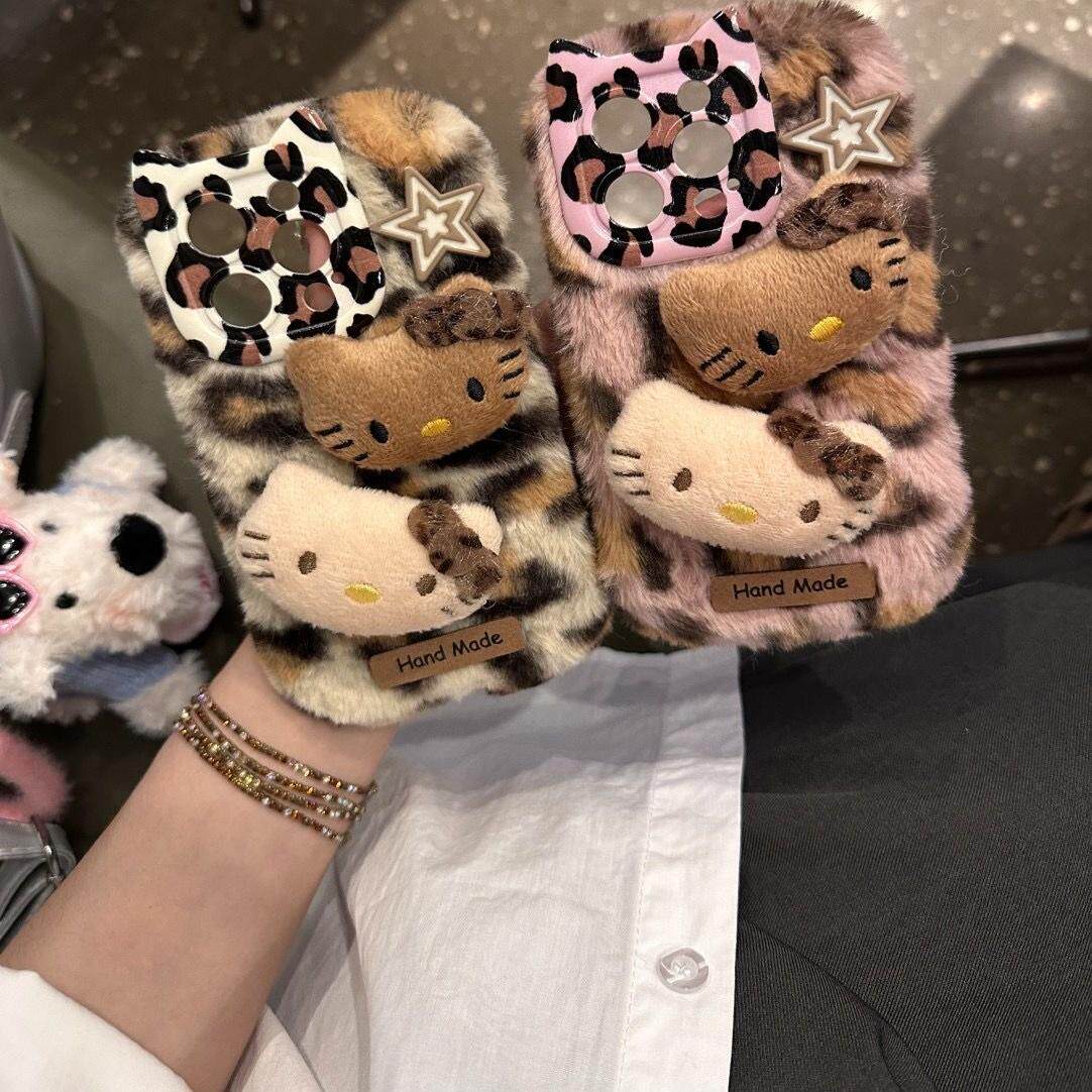 小红书同款oppoA3pro/a1s/A2m毛绒k11/A58x猫咪手机壳豹纹OPPOFindx8/7/5/6可爱OPPO Reno13/12/11/10/9/8