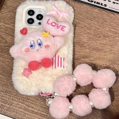 小红书同款oppoA3pro/a1s/A2m毛绒k11/A58x星之卡比手机壳手提OPPOFindx7/6/5/4冬OPPO Reno12pro+/11/10/9/8