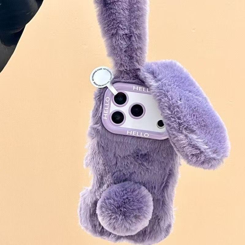 抖音同款oppoA3pro/A5/A2m毛绒k12s/A58x兔子手机壳OPPOFindx9/7/8/6暖手OPPO Reno14/13/12/11/10可爱A6