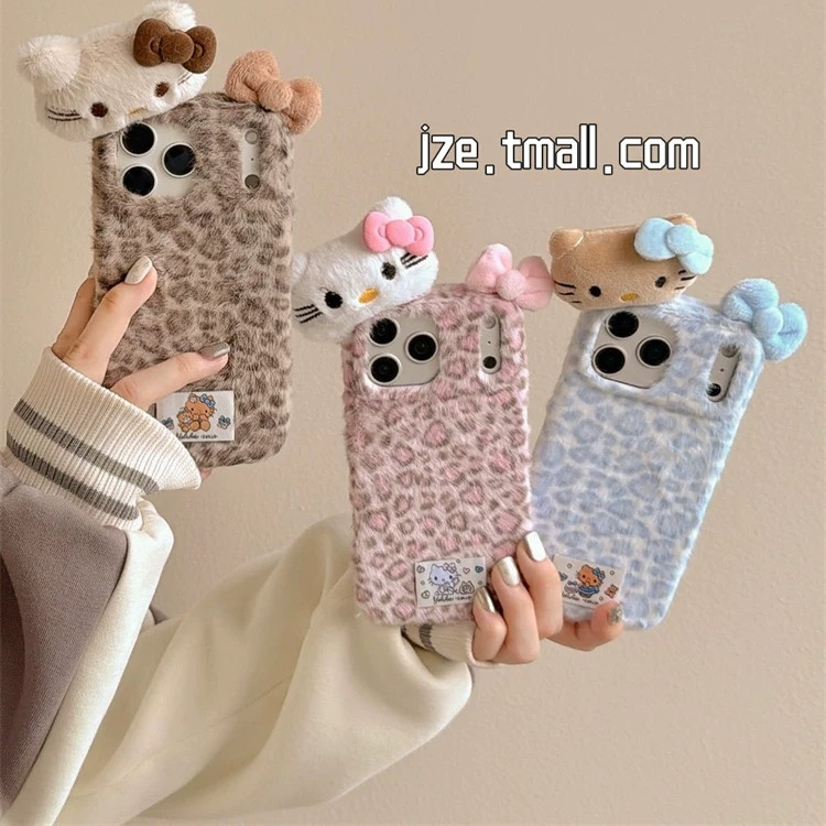 ins豹纹y37毛绒vivoy76s手机壳y300i适用IQOO15/12/11s/13小清新VIVO IQOO9s pro毛绒iqooneo10/z8/Z7/z9猫咪