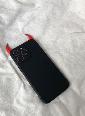 ins同款t2x男女vivoy76s恶魔角手机壳y300t适用IQOO13/12/11s/10萌VIVO IQOO9s pro小众iqooz9/z8/Z7x/neo10