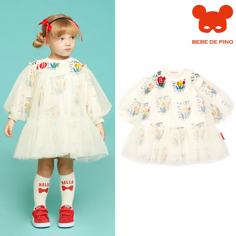 BEBEDEPINO薄纱宽松连衣裙