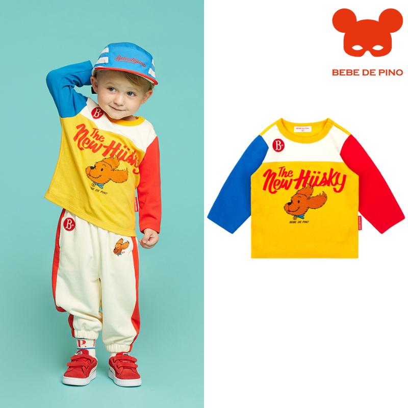 (25春正品现货)BEBEDEPINO/贝贝品诺男女童宝宝拼色休闲T恤上衣