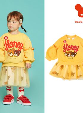 (25春正品现货)BEBEDEPINO/贝贝品诺女童宝宝泡泡袖薄纱连衣裙