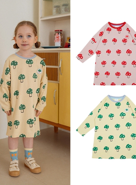 (现货)韩国PRANKSOME/22春季女童薄款套头长袖连衣裙