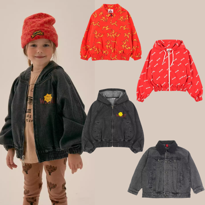 JELLYMALLOW儿童翻领拉链外套