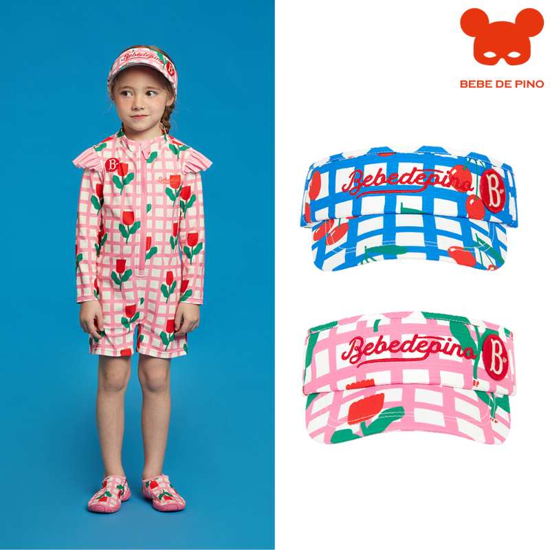 BEBEDEPINO格纹遮阳帽防晒帽