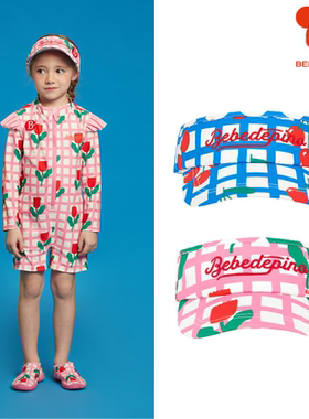 (现货)BEBEDEPINO/贝贝品诺24夏季男女儿童格纹遮阳帽防晒帽