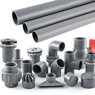 鱼缸水管件UPVC上下水管进出水除油膜弯头三通出水口硬管配件灰色