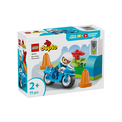乐高得宝系列10471警用摩托车大颗粒儿童拼搭积木玩具新年礼物