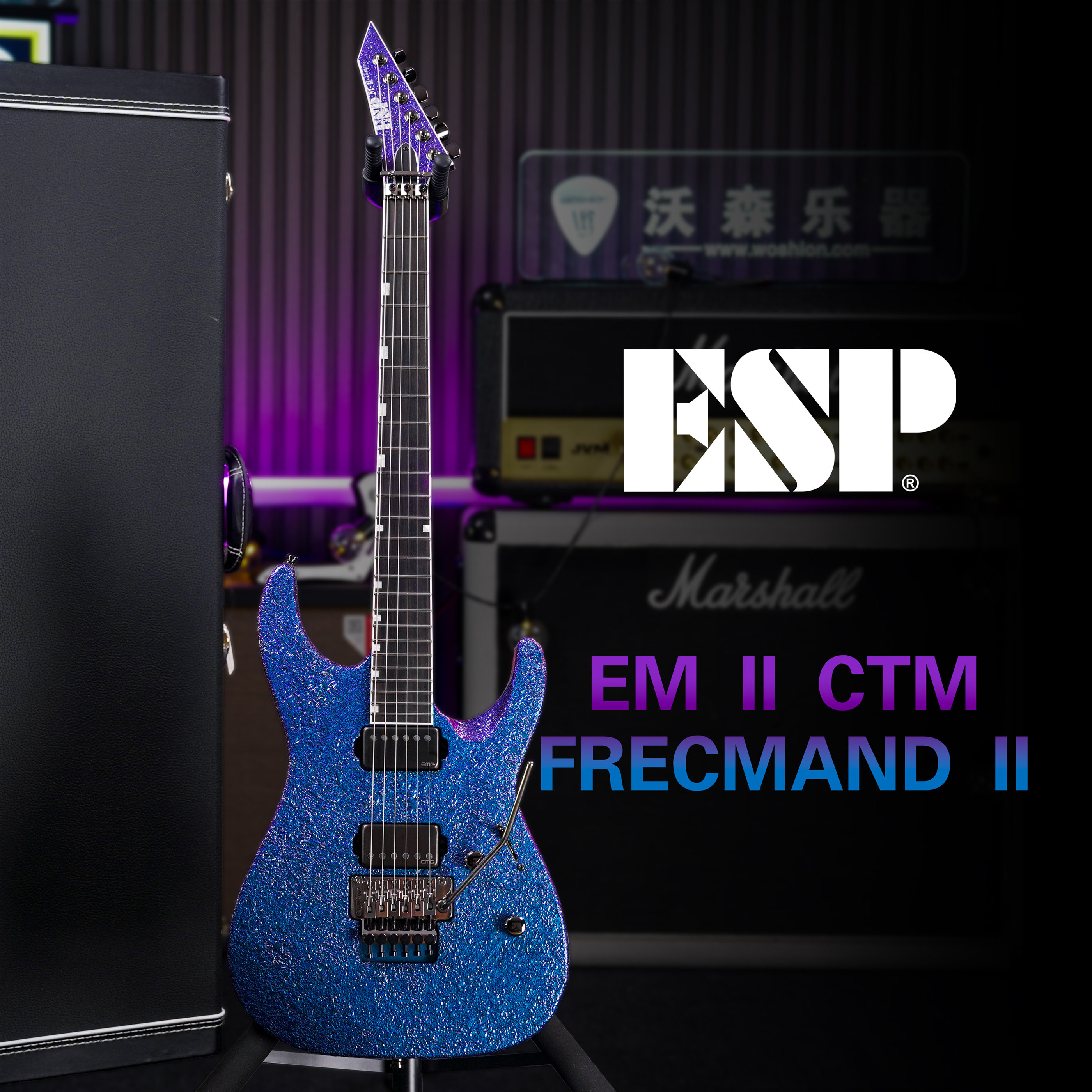 日本ESP Original M-II CTM 变色龙24品大双摇重金属电吉他 预定