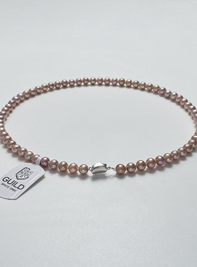 925银淡水珍珠项链时尚气质紫色珠锁骨链简约韩国版衬衫配饰颈链