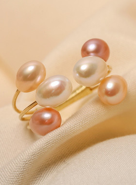 淡水珍珠开口可调节戒指时尚设计