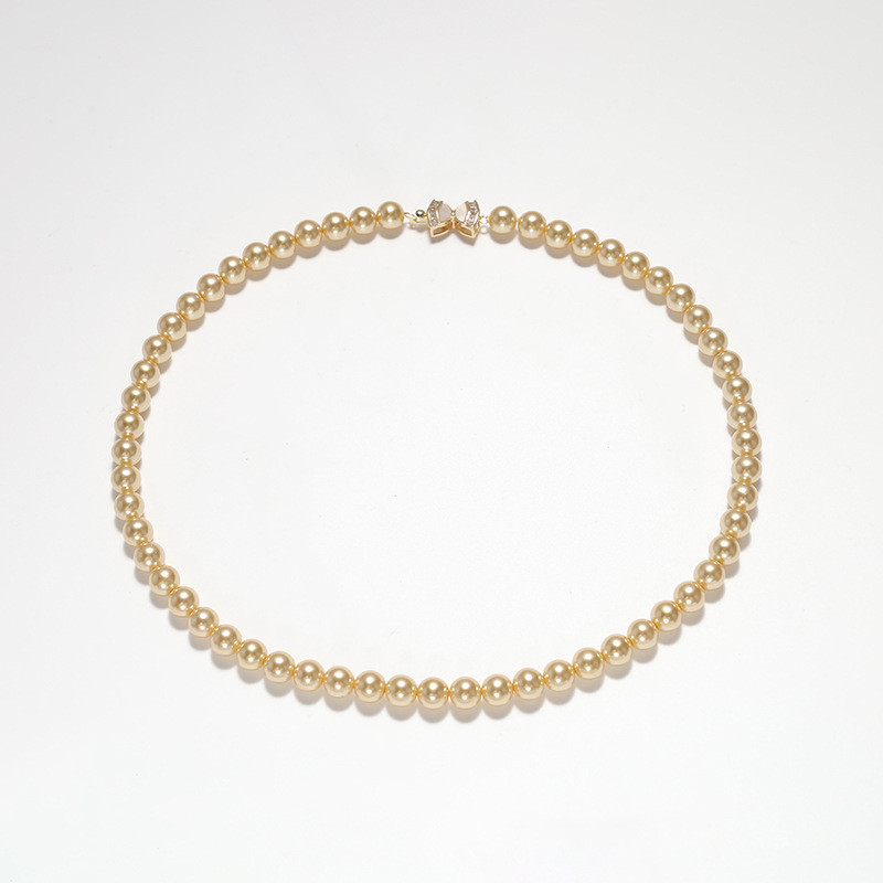 施家仿珍珠项链手链套装女香槟金