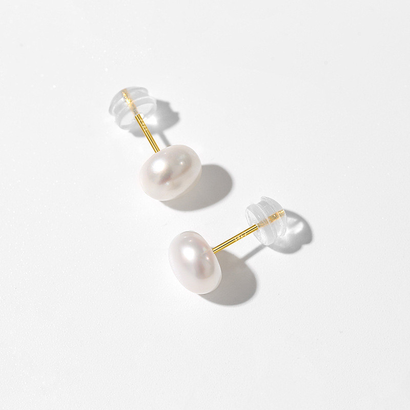 925银淡水珍珠耳环女气质简约设
