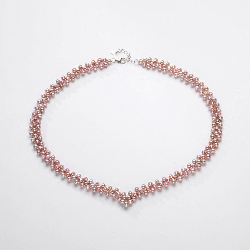 S925银项链简约淡水珍珠颈链日韩