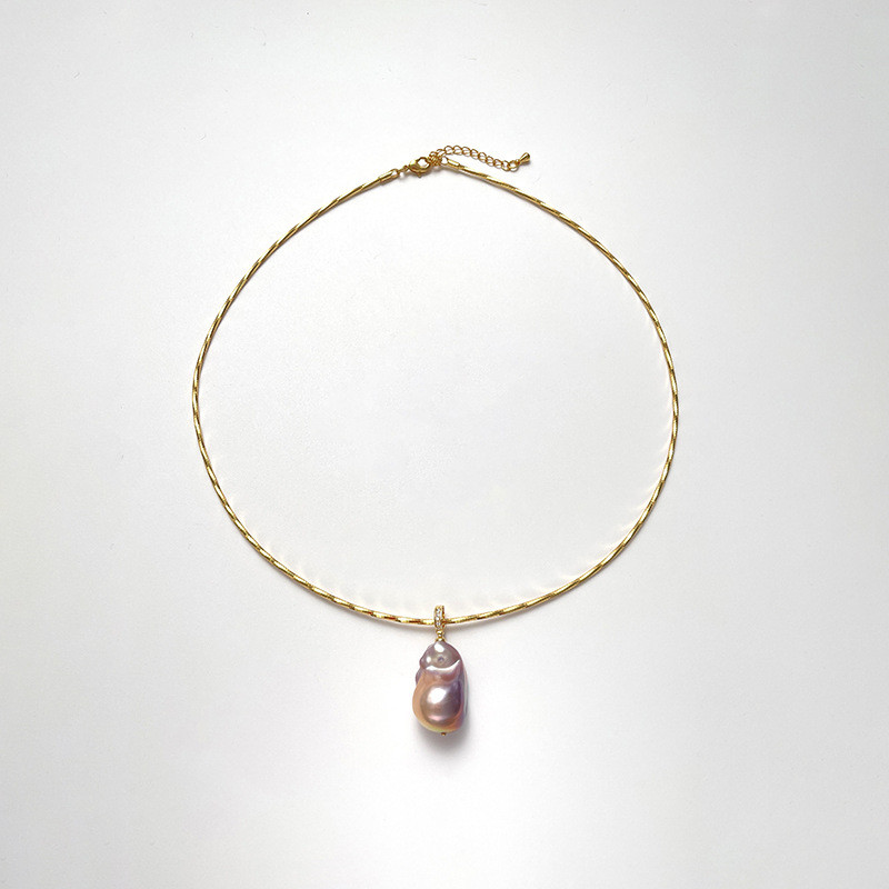 几何大巴洛克吊坠异形淡水珍珠短