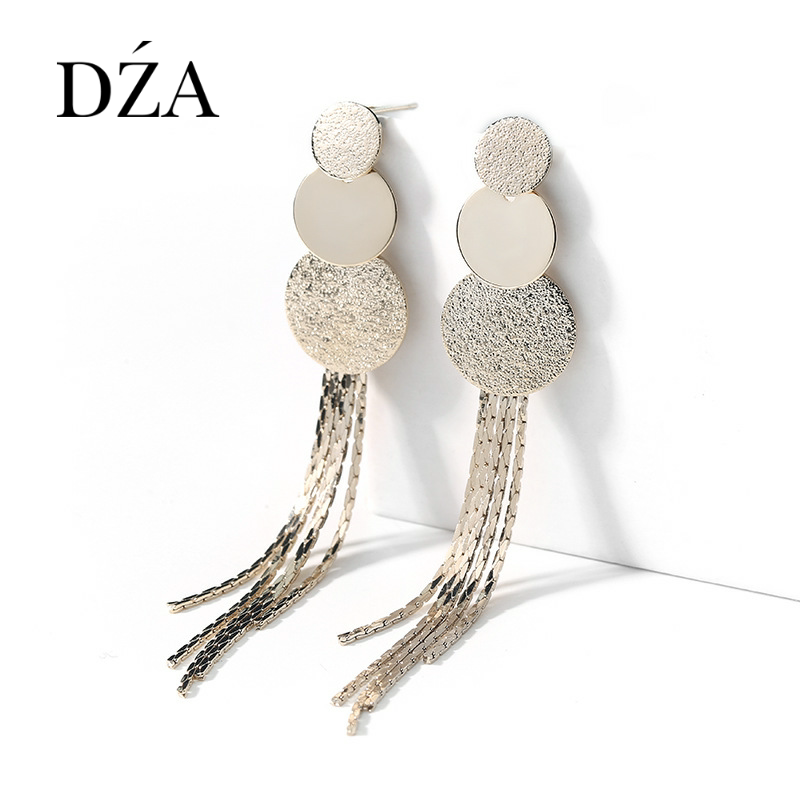 DZA港派925银针流苏长款耳饰女 网红性感耳环2022新款潮韩国版耳