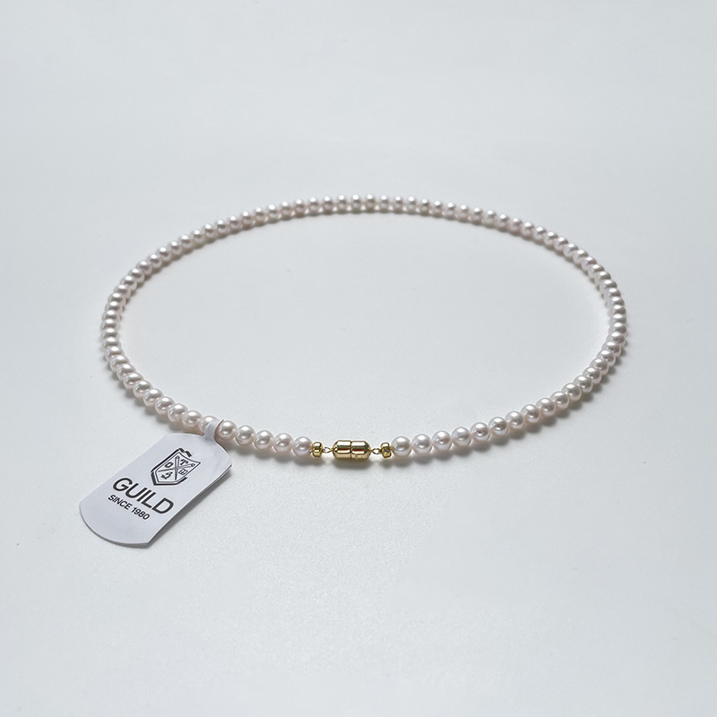 18K金淡水珍珠全珠链高级感樱花粉甜美锁骨链简约4-5网红颈链