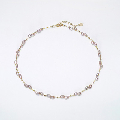 简约淡水珍珠简约项链手链两件套