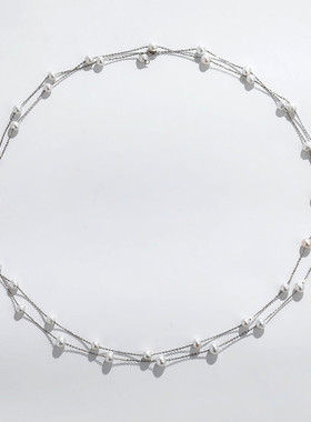 925银淡水珍珠项链可叠戴满天星