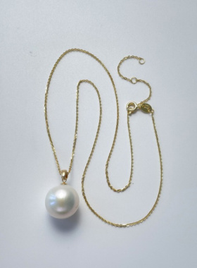 925银大灯泡吊坠淡水珍珠项链简