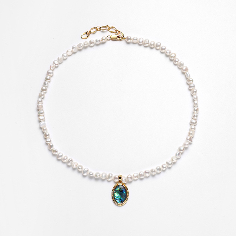 小米粒淡水珍珠项链女法式轻奢复