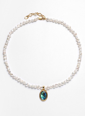 小米粒淡水珍珠项链女法式轻奢复