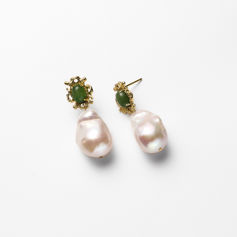 简约巴洛克异形珍珠耳坠2025年新