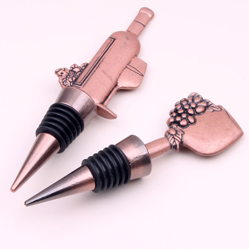 红酒瓶塞艺术摆件仿古合金酒杯酒瓶造型密封保鲜葡萄酒盖日用促销