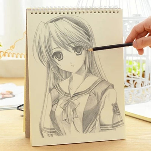 双宝硬壳8K素描本速写本写生本螺旋本绘画竖版加厚素描本