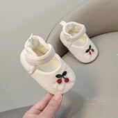 新款 地板鞋 甜美樱桃刺绣鞋 婴儿公主鞋 子 女宝宝软底防滑学步鞋 春季