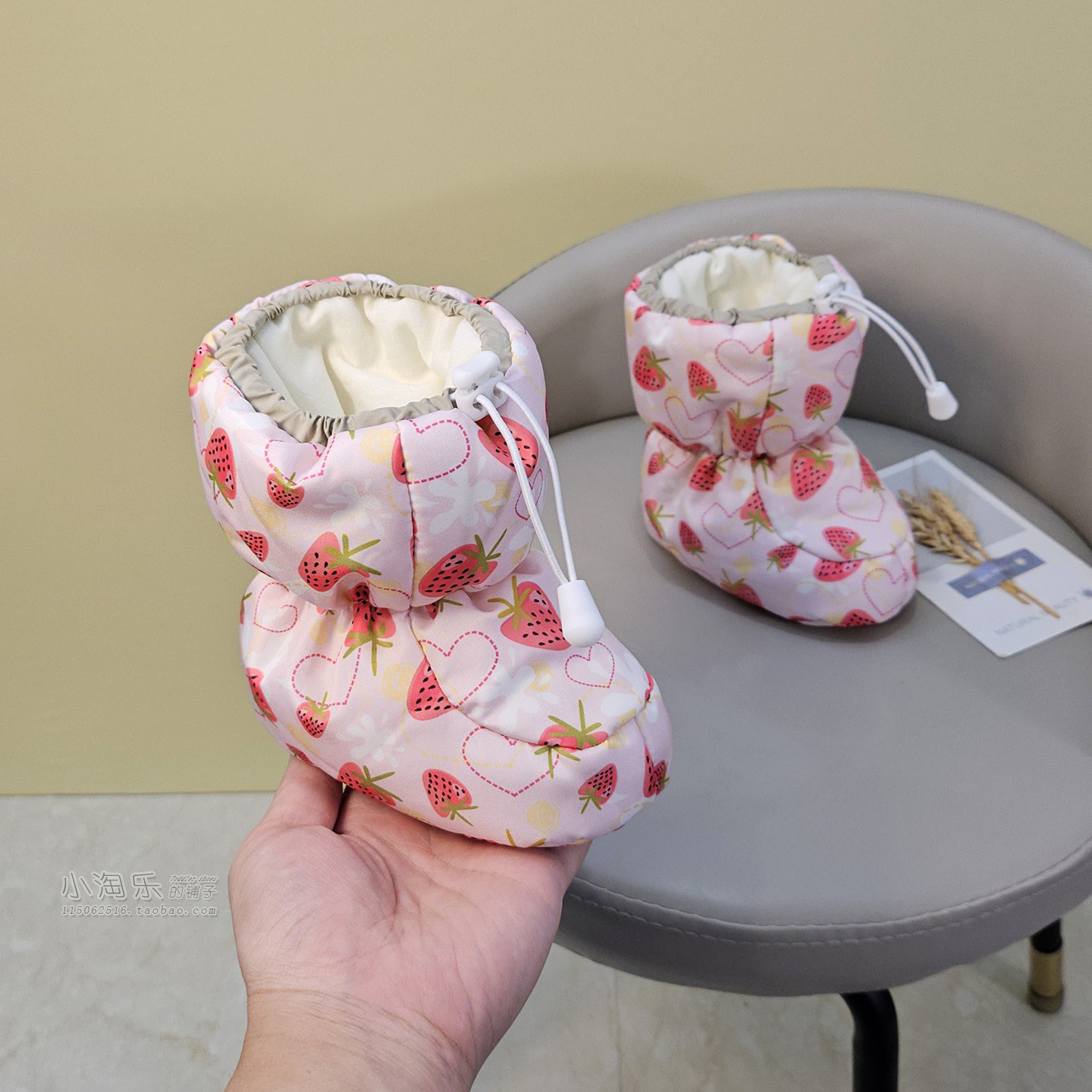 婴儿棉鞋保暖冬款防掉鞋加绒加厚