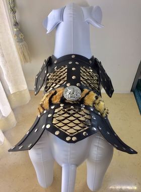 宠物铠甲富宋黑色鱼鳞铠甲防狗咬御寒挡泥盔甲原创国风犇犇同款