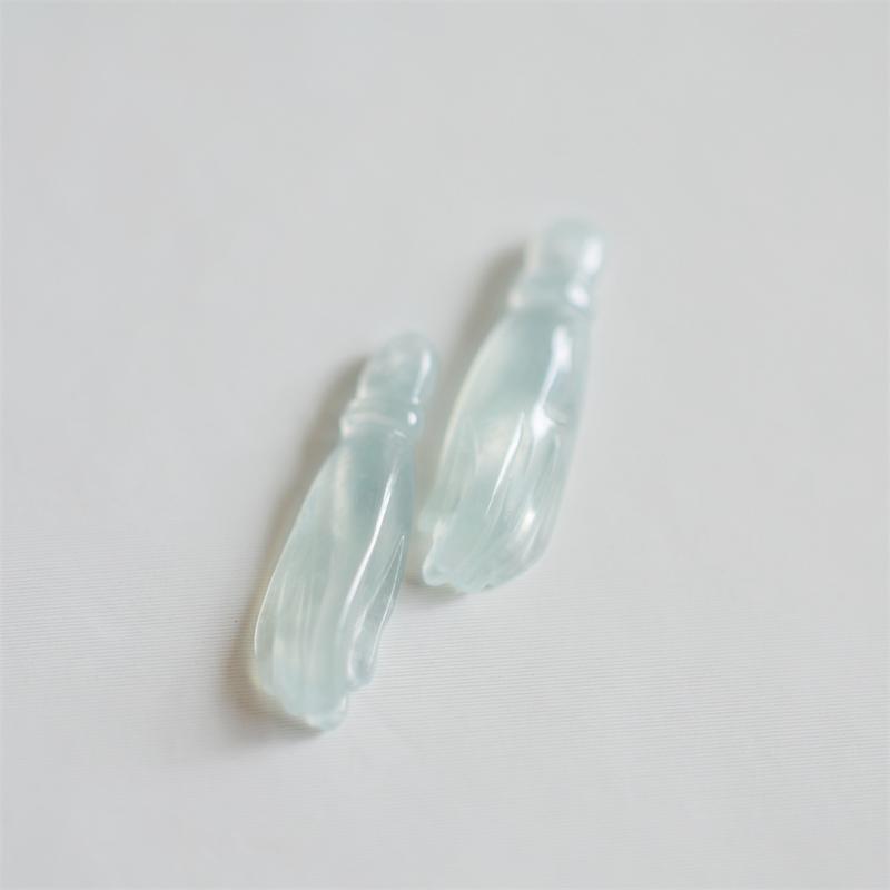 天然翡翠玉冰种起光掌上明珠佛手耳饰吊坠diy