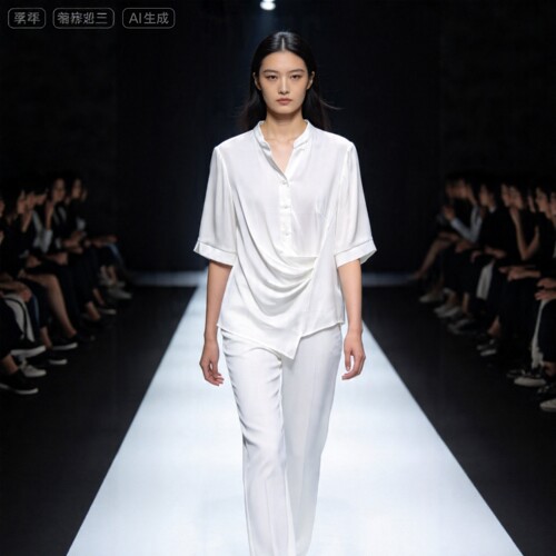 轻奢桑蚕丝宽松短袖妈妈装上衣