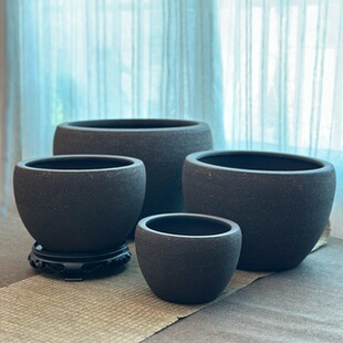 特大号水培碗莲睡莲陶瓷无孔花盆新中式花盆铜钱草盆古法养鱼缸