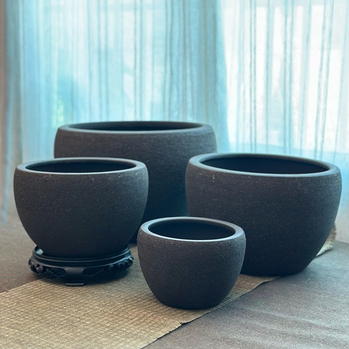 特大号水培碗莲睡莲陶瓷无孔花盆新中式花盆铜钱草盆古法养鱼缸