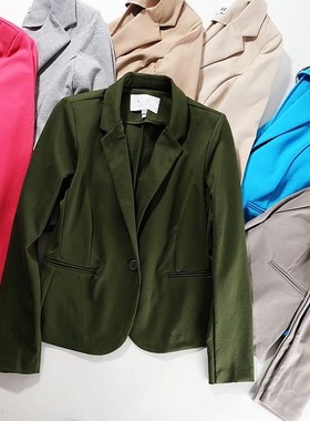 晓晓衣铺  外贸女纯原 多色 一粒扣修身西装短外套（特价）~A3978