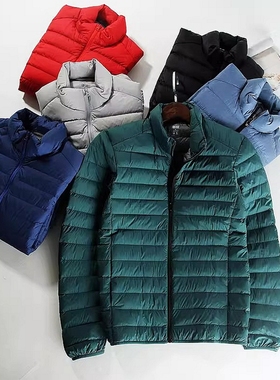 晓晓衣铺 外贸男 现货福利款   轻软暧立领羽绒服【特】A3467