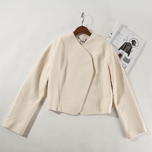 短款 精练简洁显气质 毛昵外套A4802 外贸女J007小众设计师品牌 晓