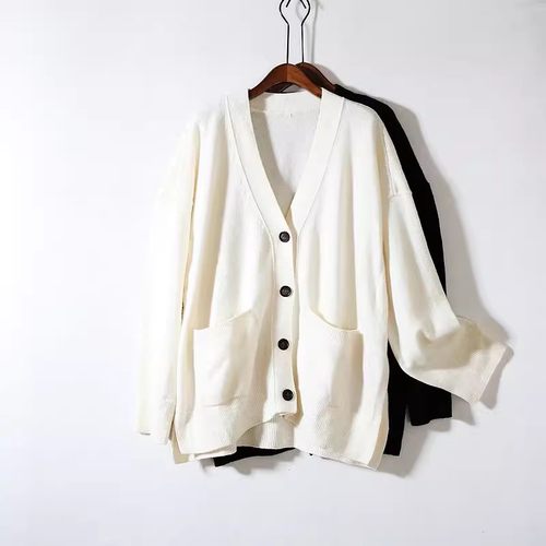 晓 外贸女J011 宽大廓型中长款厚实100%羊毛开衫【五折清】~A1663