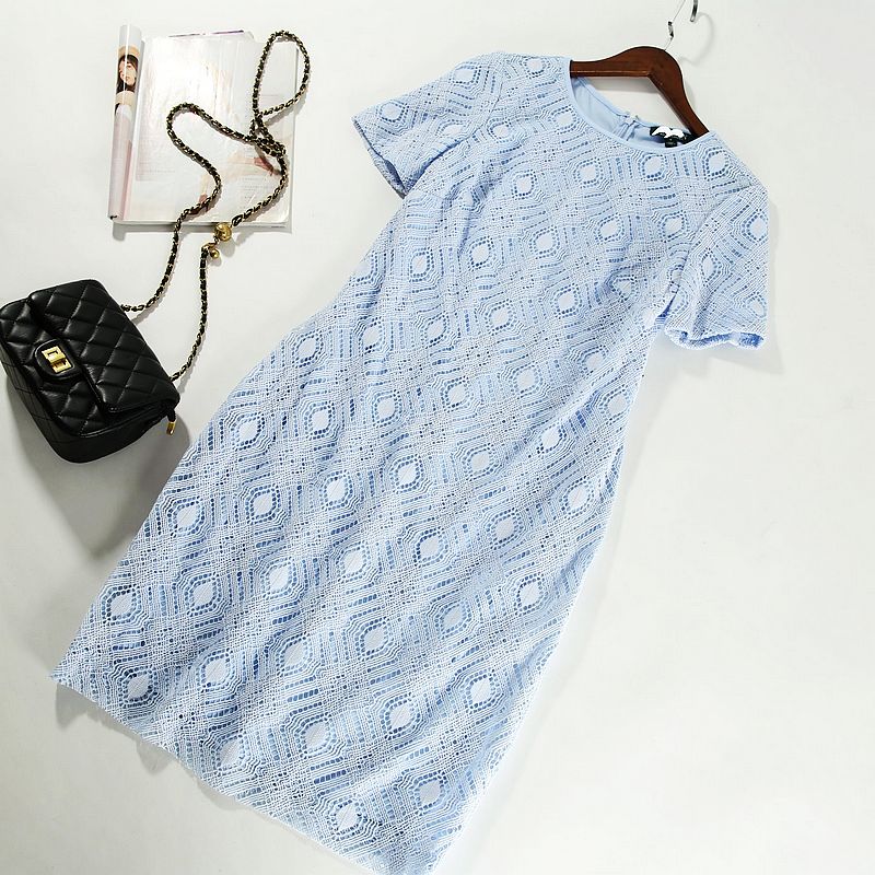 春夏仙美新高度提花蕾丝连衣裙